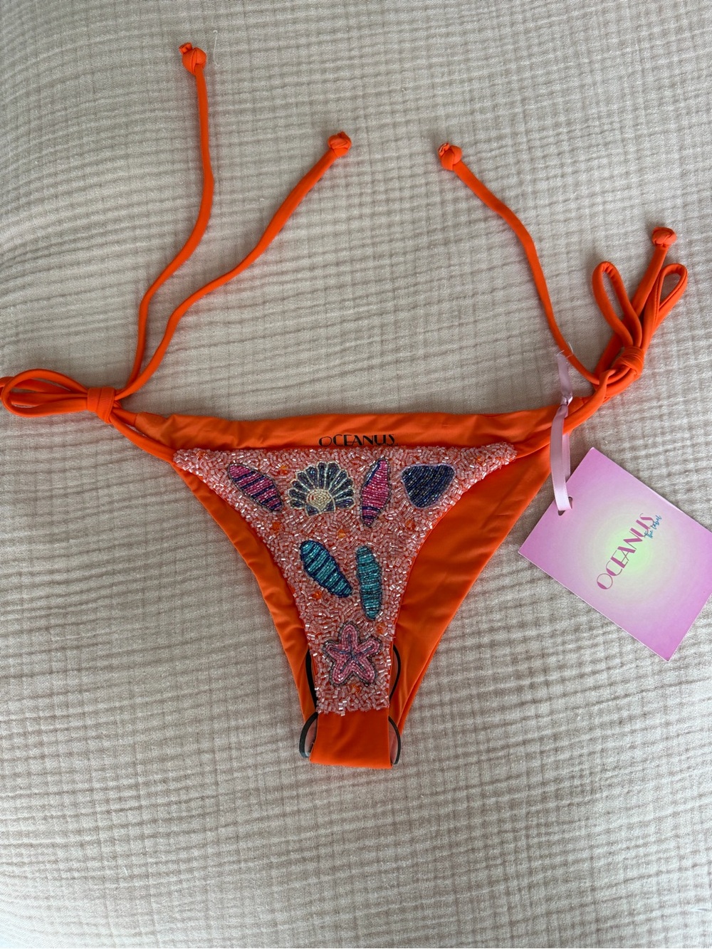 Anthropologie Oceanus Helia Hand-Embroidered Bikini Bottoms NWT - Picture 2 of 6